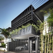 A new room over the garage provides a architecture, building, facade, home, house, residential area, black, Phongphat,  Renovation, Anonym Studio