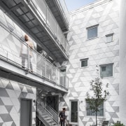 Inner light  the design of La Géode apartment, architecture, building, condominium, courtyard, daylighting, facade, home, house, mixed use, neighbourhood, real estate, residential area, window, white