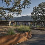 Mature oak trees draped with lichen create a architecture, cottage, estate, home, house, landscape, plant, property, real estate, residential area, sky, tree, black, brown
