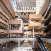 Despite the souring ceiling, the interior is intended 