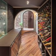 The wine cellar is to the left as 