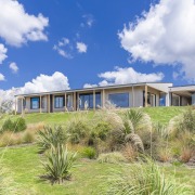 The home sits on a prominent ridge line.  