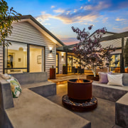 Custom concrete seating built by Natural habitats grounds 