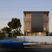 The townhouses offer privacy from the street. 