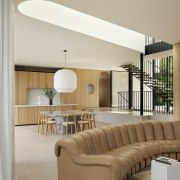 The open plan, airy and light-filled mid level. 