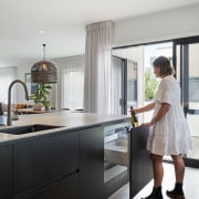 The kitchen is designed to be handy to 