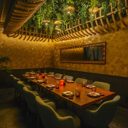 Private dining room complete with exotic ceiling. 