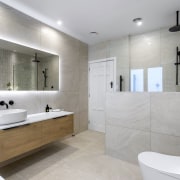The ex bedroom, new bathroom has an airy, 