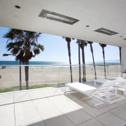 Large overhangs provide welcome shade on the terraces apartment, condominium, daylighting, estate, home, house, interior design, penthouse apartment, property, real estate, window, gray, white