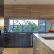 View of kitchen showing perimeter prep benchtop with 