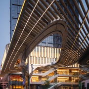 The stainless steel canopy is more a sculptural 