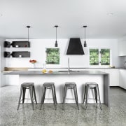 To replace their dark and oppressive existing kitchen, countertop, interior design, kitchen, white