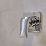 This bathroom is designed for the owners now plumbing fixture, gray