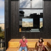 Front steps leading to the home double as 