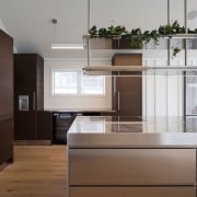 The owners wanted a contemporary European style ultra-functional cabinetry, countertop, cuisine classique, interior design, kitchen, real estate, gray