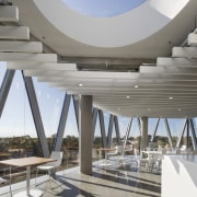 Rooftop cafe with views over the surrounding suburbs. 