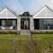 The holiday home opens up to its pristine 