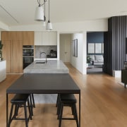 Looking across the kitchen with the living room 