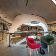 The interiors have a decidedly organic feel. 