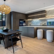 The designer kitchen offers good looks and comprehensive 