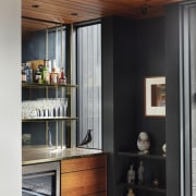 1970's home becomes a modern entertainer's dream - architecture, building, cabinetry, ceiling, countertop, cupboard, door, floor, furniture, home, house, interior design, loft, property, room, wood, black