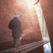 "Le dernier petit cochon" or "The last one architecture, standing, wall, wood, red