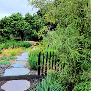 Down the garden path. A glass gate allows 