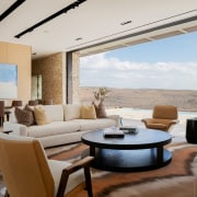 Within a steel frame and stone walls, giant 