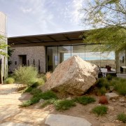 The 75,000kg boulder was excavated from the site.Photography 