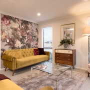 HER Lounge - ceiling | home | interior ceiling, home, interior design, living room, property, real estate, room, window, orange