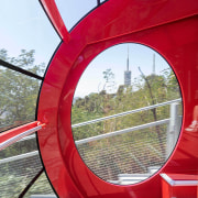 Looking out at the front of the train. 