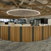 There are social hubs on all ANZ floors brown, gray