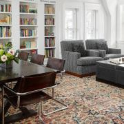 Custom rugs from SHIIR provide underfoot texture. 