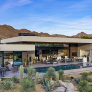 This home is built adjacent to the Mountain 