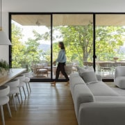 Living room and dining area. - Material harmony 