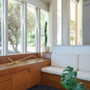 The reworked front entry room with new front 