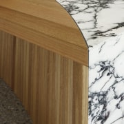 The benchtop's curvaceous timber inlay. - Crowning glory 