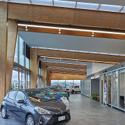 Rooflights located each side of the portals provide gray