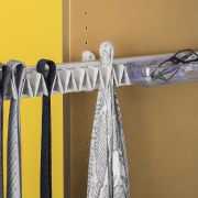 Ambos tie hangers are available in Fixed andPull clothes hanger, yellow, brown, orange