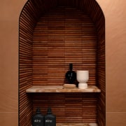 The substantial shower niche offers plenty of storage/shelf 