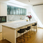 Super White quartzite features in the indoor and 