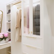 Custom cabinetry is a feature of the interior 