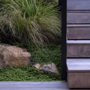 Rocks were used as features in the garden 