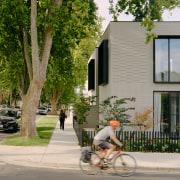 The home showcases stacked brickwork forms. 