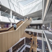 Christchurch Central Library – five levels at a apartment, architecture, building, commercial building, corporate headquarters, daylighting, metropolitan area, mixed use, gray, white