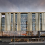 Christchurch Central Library – a celebration of culture apartment, architecture, building, commercial building, condominium, corporate headquarters, facade, headquarters, metropolis, mixed use, residential area, sky, gray