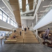 Christchurch Central Library – the open, inviting entrance airport terminal, architecture, building, ceiling, daylighting, interior design, lobby, metropolitan area, mixed use, shopping mall, structure, gray, white