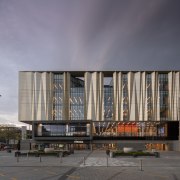 Christchurch Central Library – a celebration of culture apartment, architecture, building, commercial building, condominium, corporate headquarters, facade, headquarters, metropolis, metropolitan area, mixed use, residential area, sky, structure, gray