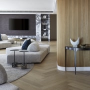 Curved fluted timber walls are a feature of 