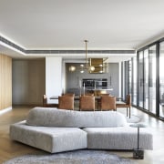 The kitchen was reconfigured as an open, flowing 